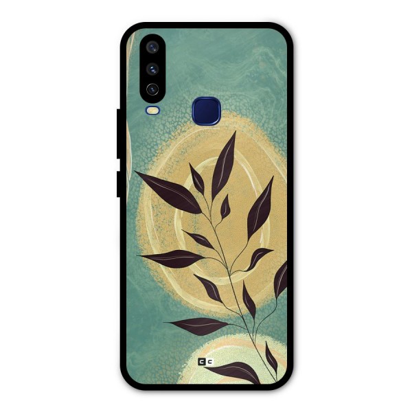 Vintage Leaf Art Metal Back Case for Vivo V17