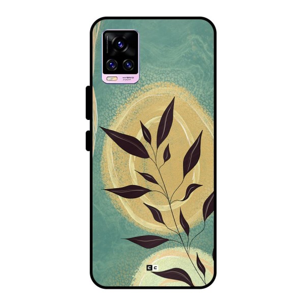 Vintage Leaf Art Metal Back Case for Vivo V20 Pro