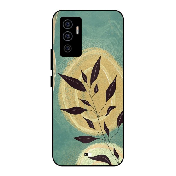 Vintage Leaf Art Metal Back Case for Vivo V23e