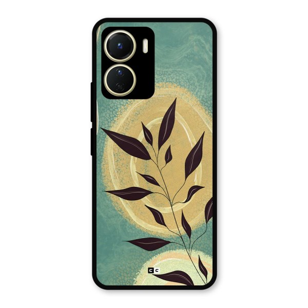 Vintage Leaf Art Metal Back Case for Vivo Y16
