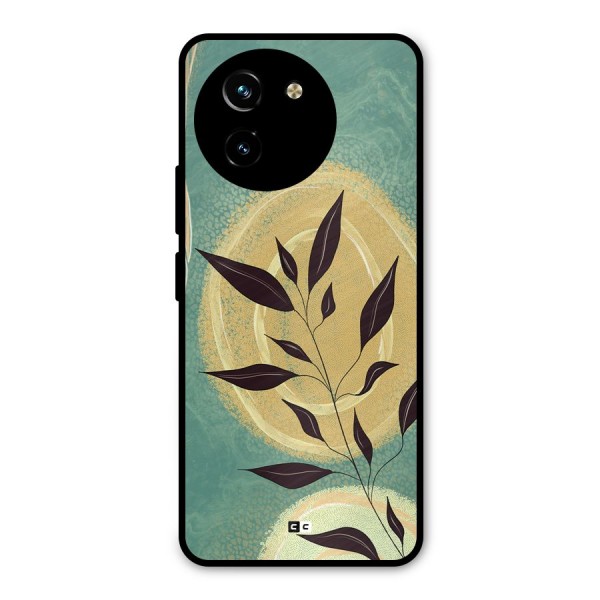 Vintage Leaf Art Metal Back Case for Vivo Y200i