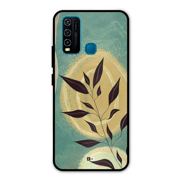 Vintage Leaf Art Metal Back Case for Vivo Y30