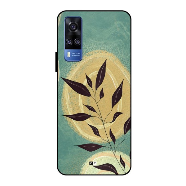 Vintage Leaf Art Metal Back Case for Vivo Y51