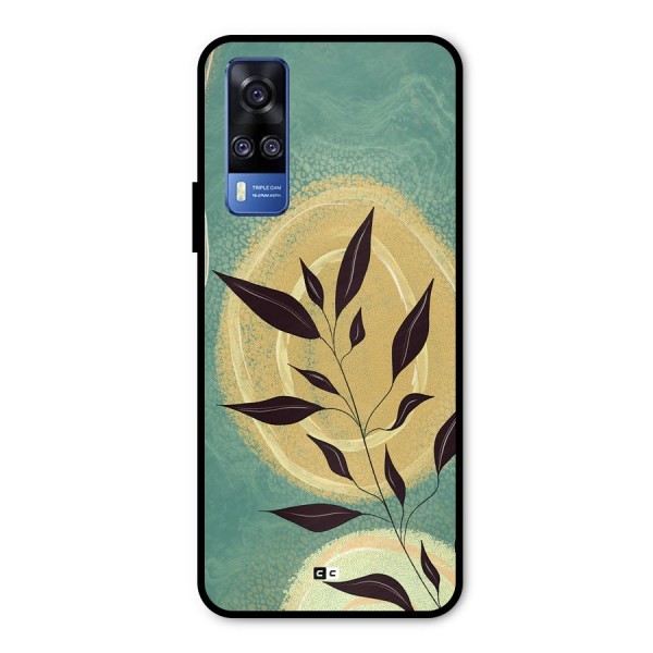 Vintage Leaf Art Metal Back Case for Vivo Y51A