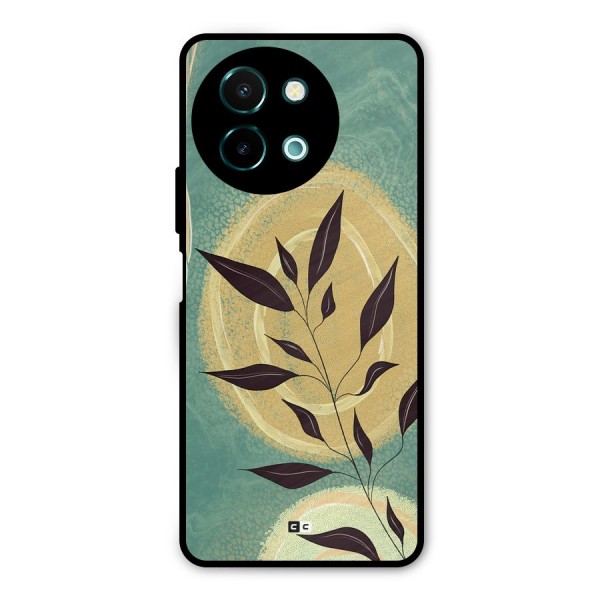 Vintage Leaf Art Metal Back Case for Vivo Y58