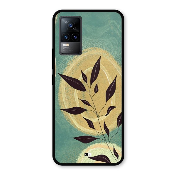 Vintage Leaf Art Metal Back Case for Vivo Y73