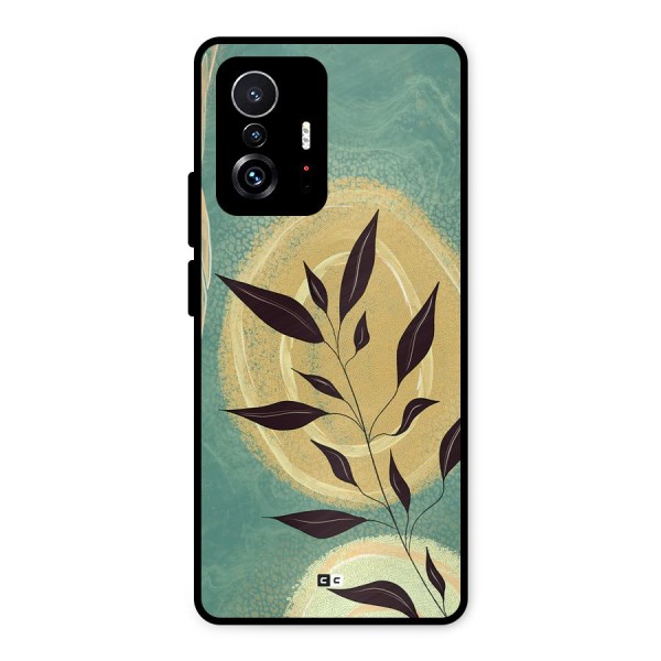 Vintage Leaf Art Metal Back Case for Xiaomi 11T Pro