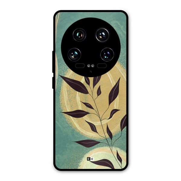 Vintage Leaf Art Metal Back Case for Xiaomi 14 Ultra