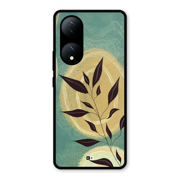 Vintage Leaf Art Metal Back Case for iQOO Z7s