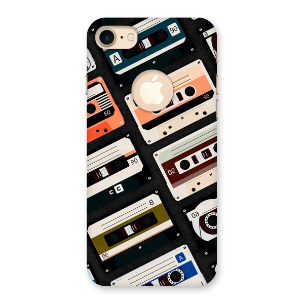 Vintage Retro Cassettes Back Case for iPhone 7 Logo Cut