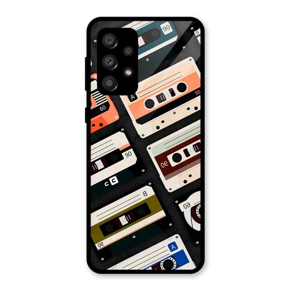 Vintage Retro Cassettes Glass Back Case for Galaxy A32