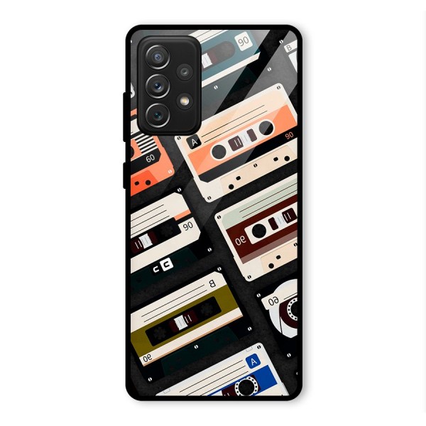 Vintage Retro Cassettes Glass Back Case for Galaxy A72
