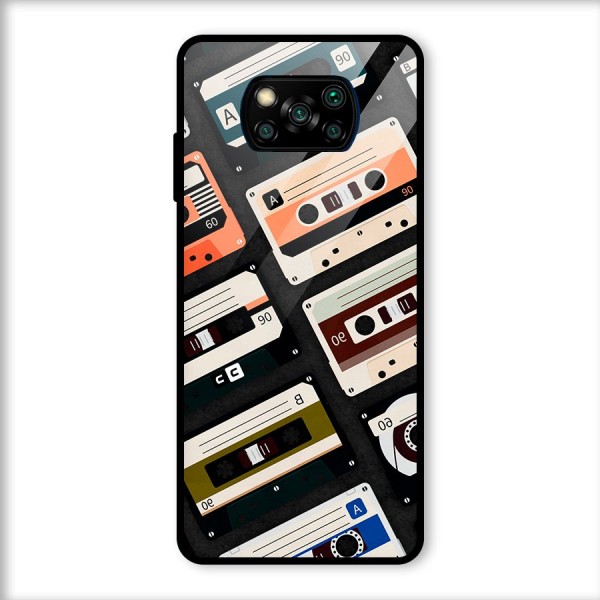 Vintage Retro Cassettes Glass Back Case for Poco X3