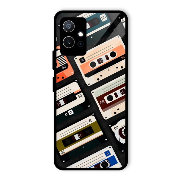 Vintage Retro Cassettes Glass Back Case for Vivo iQOO Z6