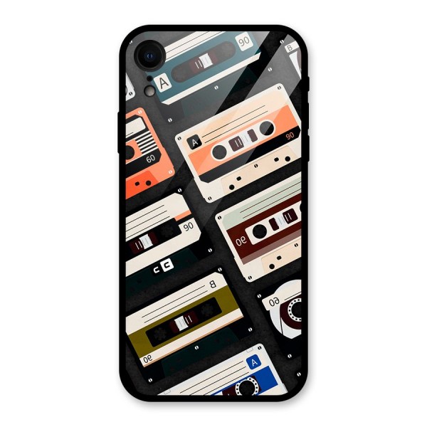 Vintage Retro Cassettes Glass Back Case for iPhone XR
