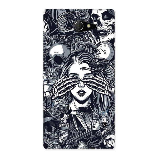 Vintage Skulls and Girl Style Back Case for Sony Xperia M2