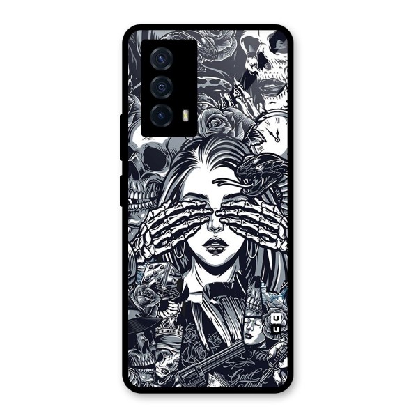 Vintage Skulls and Girl Style Glass Back Case for Vivo iQOO Z5