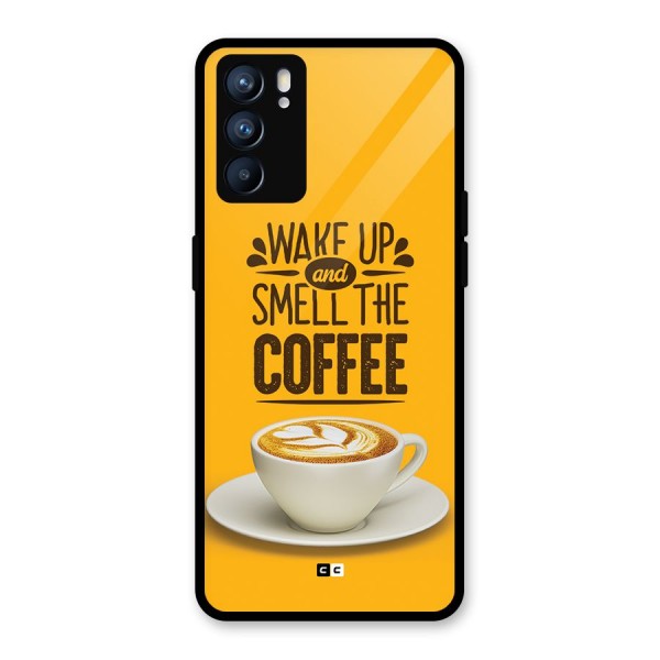 Wake Up Coffee Glass Back Case for Oppo Reno6 5G