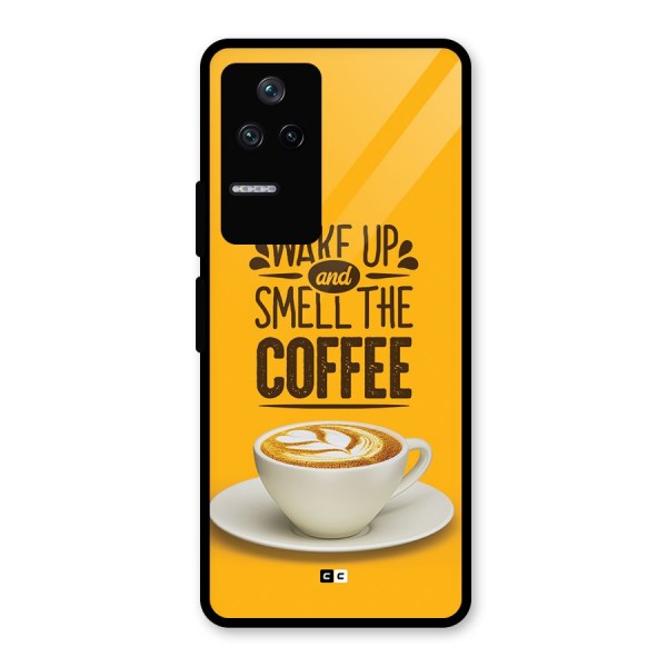 Wake Up Coffee Glass Back Case for Poco F4 5G