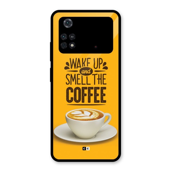 Wake Up Coffee Glass Back Case for Poco M4 Pro 4G