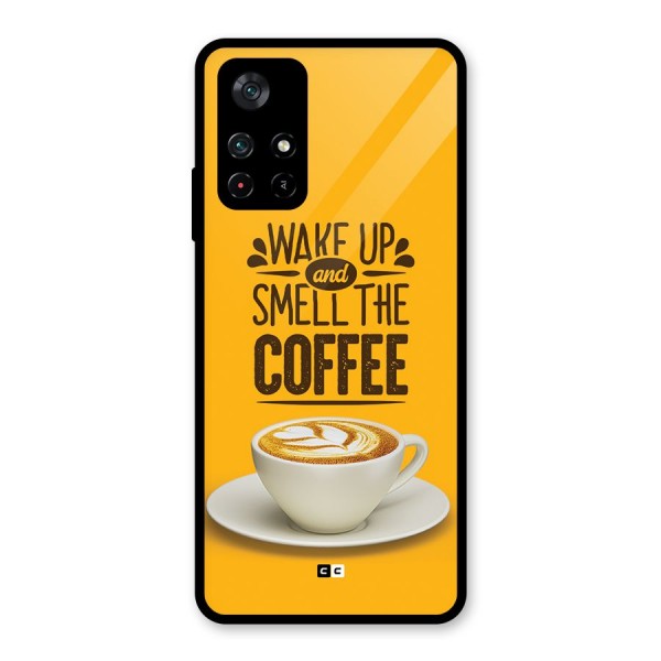 Wake Up Coffee Glass Back Case for Poco M4 Pro 5G