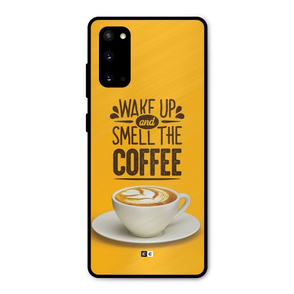 Wake Up Coffee Metal Back Case for Galaxy S20