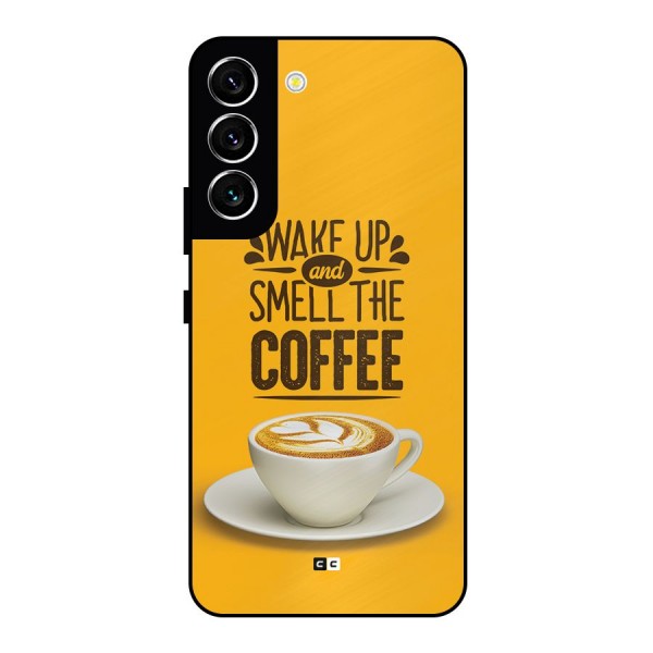 Wake Up Coffee Metal Back Case for Galaxy S22 5G