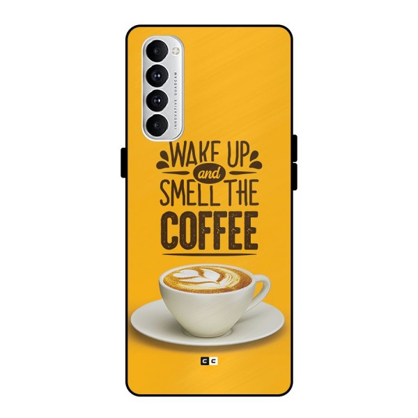 Wake Up Coffee Metal Back Case for Oppo Reno4 Pro