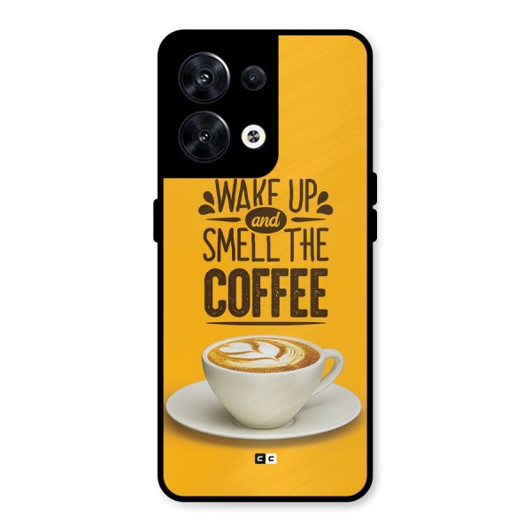 Wake Up Coffee Metal Back Case for Oppo Reno8 5G