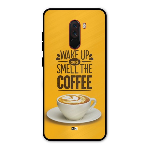 Wake Up Coffee Metal Back Case for Poco F1
