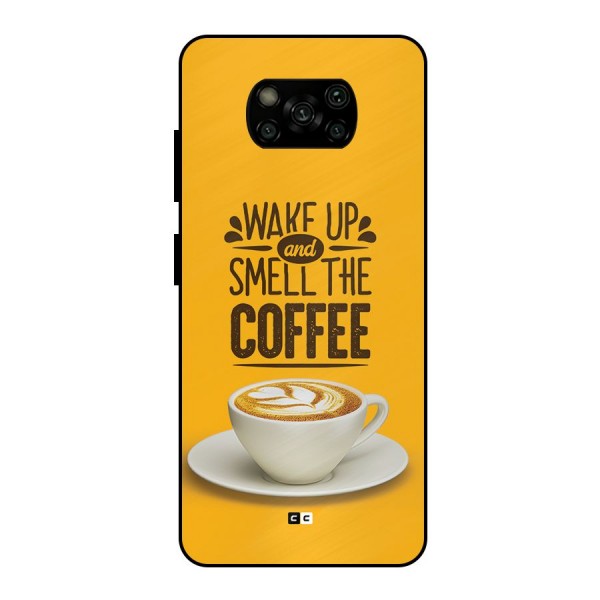 Wake Up Coffee Metal Back Case for Poco X3