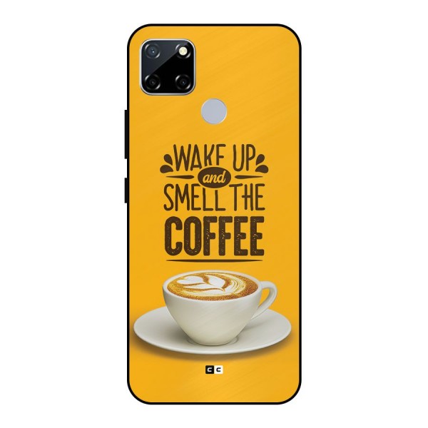 Wake Up Coffee Metal Back Case for Realme Narzo 20