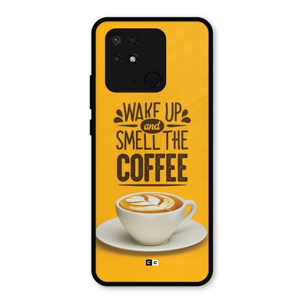 Wake Up Coffee Metal Back Case for Redmi 10