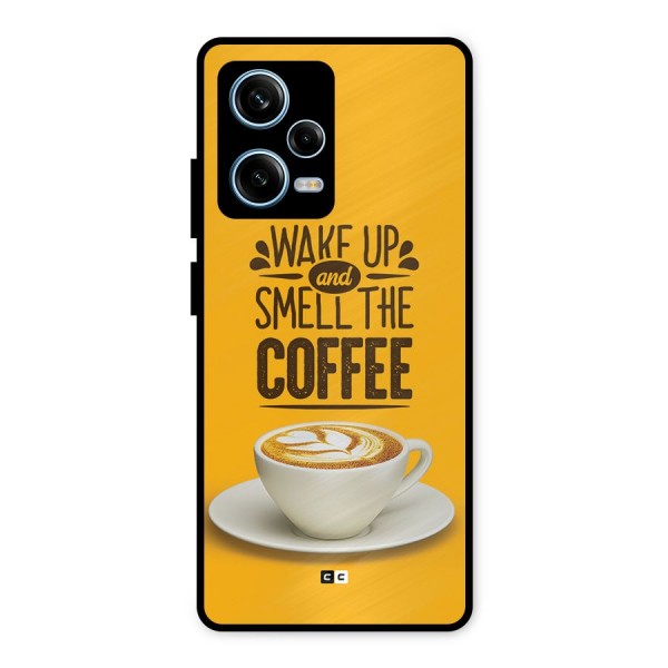 Wake Up Coffee Metal Back Case for Redmi Note 12 Pro