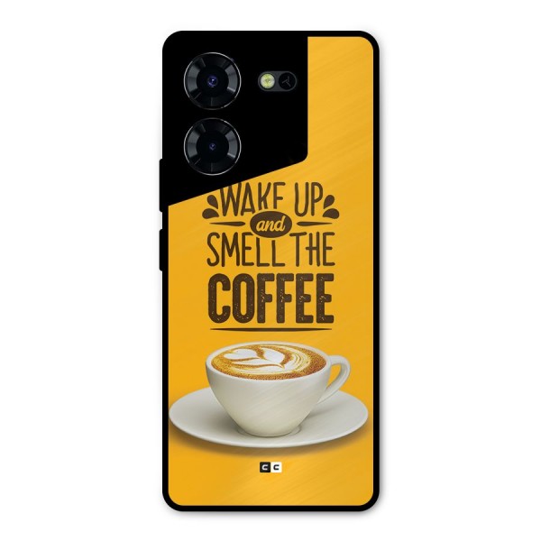 Wake Up Coffee Metal Back Case for Tecno Pova 5 Pro 5G