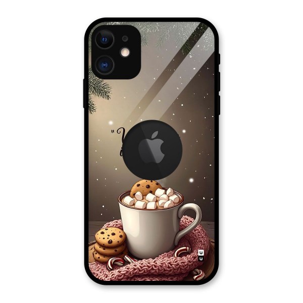 Warm Hugs Glass Back Case for iPhone 11 Logo Cut