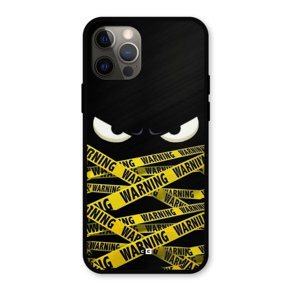 Warning Eyes Metal Back Case for iPhone 12 Pro