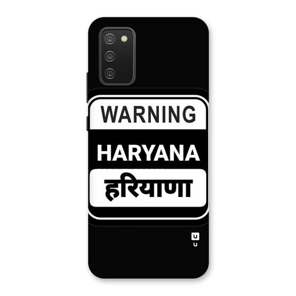 Warning Haryana Back Case for Galaxy M02s