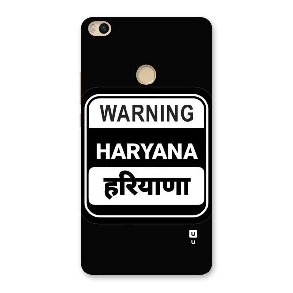 Warning Haryana Back Case for Mi Max 2