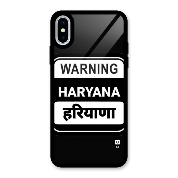 Warning Haryana Glass Back Case for iPhone X
