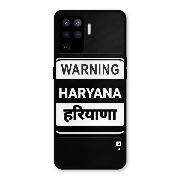 Warning Haryana Metal Back Case for Oppo F19 Pro