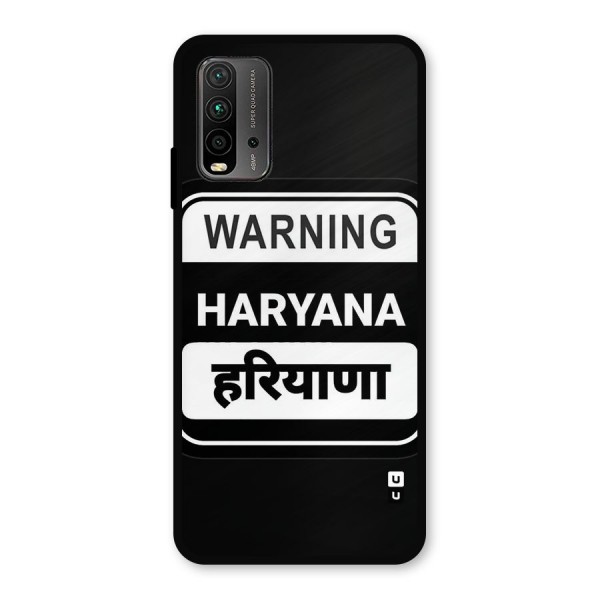 Warning Haryana Metal Back Case for Redmi 9 Power
