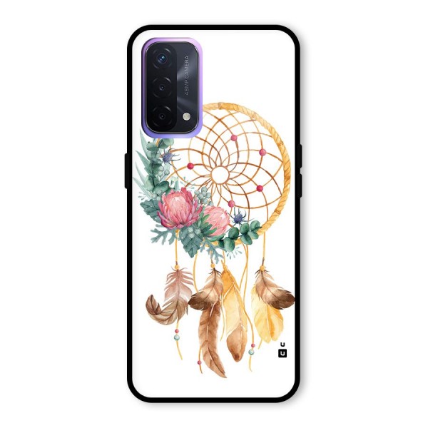 Watercolor Dreamcatcher Glass Back Case for Oppo A74 5G