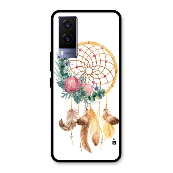 Watercolor Dreamcatcher Glass Back Case for Vivo V21e 5G