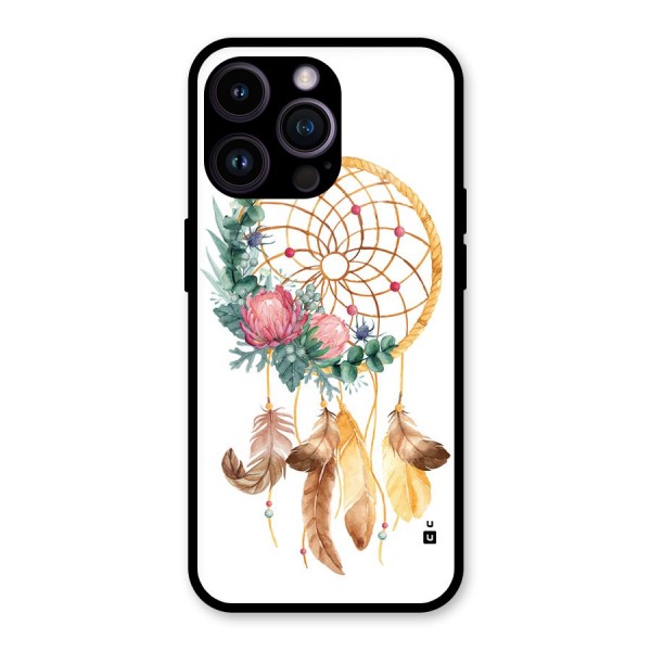 Watercolor Dreamcatcher Glass Back Case for iPhone 14 Pro Max