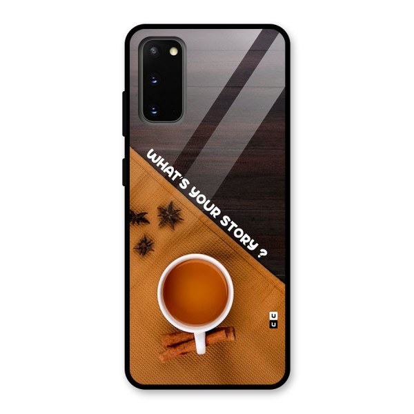 Whats Your Tea Story Glass Back Case for Galaxy S20