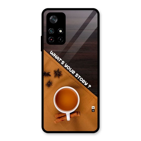 Whats Your Tea Story Glass Back Case for Poco M4 Pro 5G
