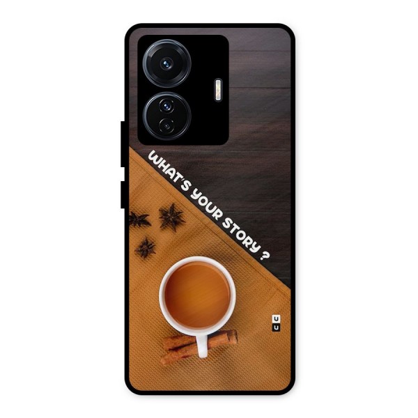 Whats Your Tea Story Metal Back Case for iQOO Z6