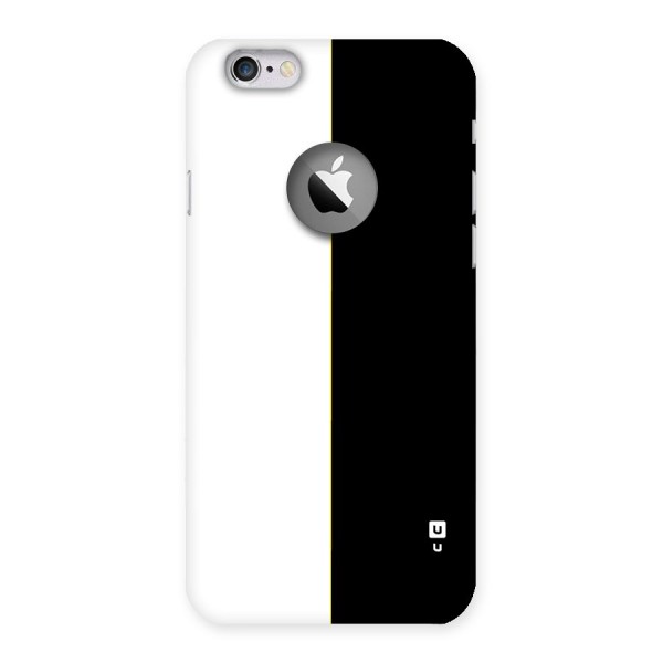 White Black Super Minimalistic Back Case for iPhone 6 Logo Cut