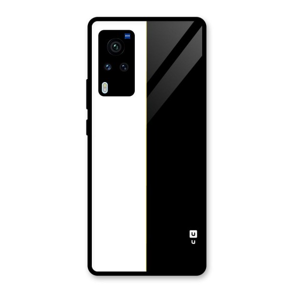 White Black Super Minimalistic Glass Back Case for Vivo X60 Pro